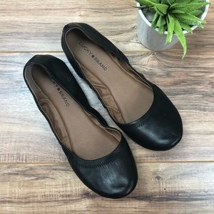 Lucky Brand Emmie Black Leather Flats